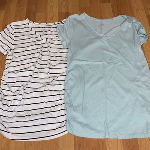 Lot of 2 Maternity V neck tees by Isabel sz S